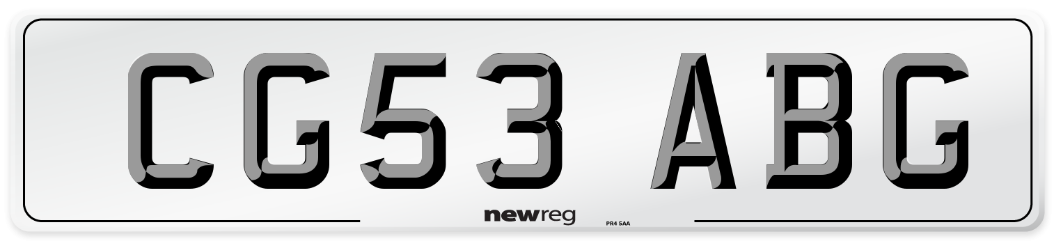 CG53 ABG Number Plate from New Reg